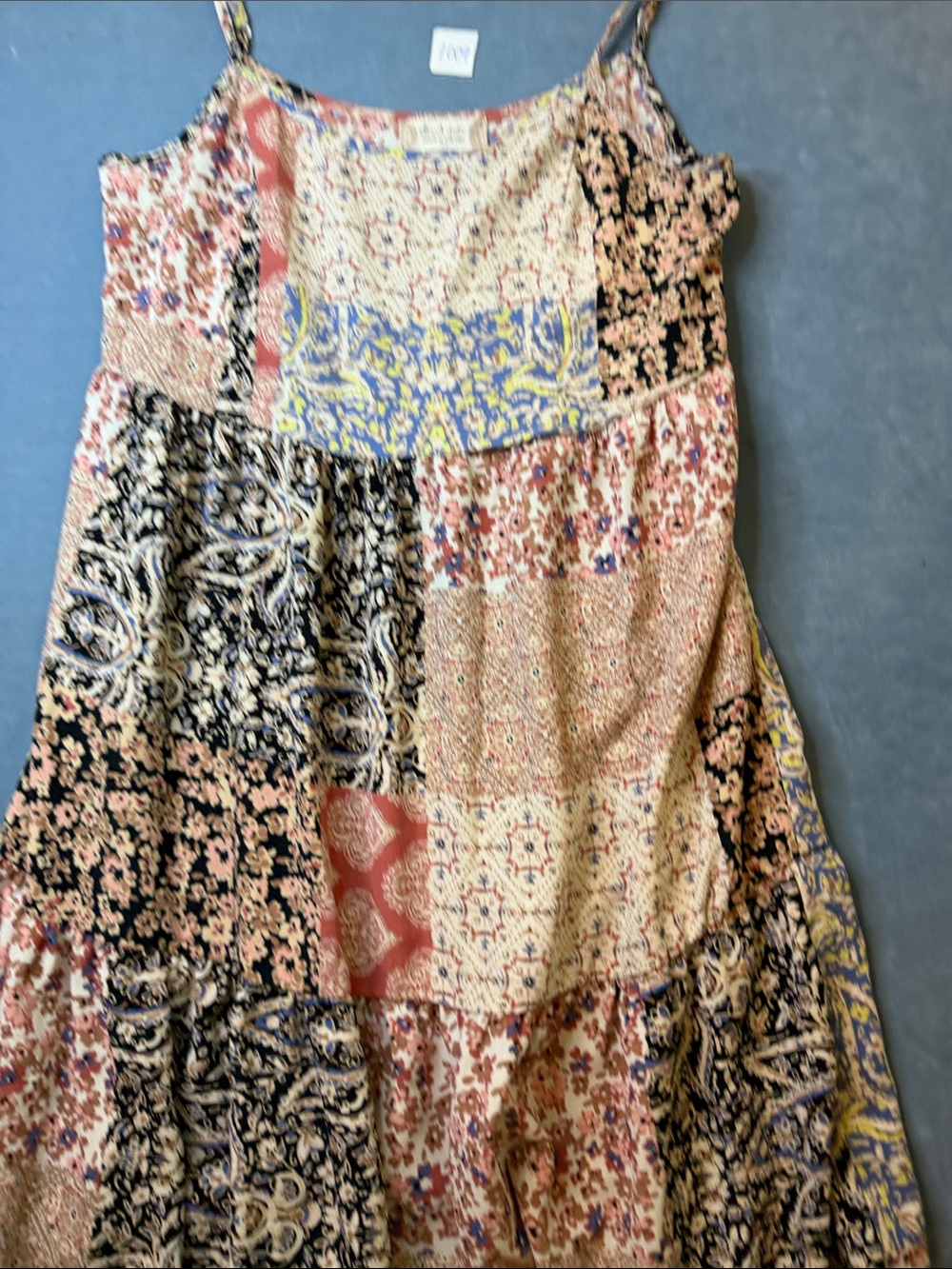 ALTAR’D State Patchwork Floral Spaghetti Strap Sundress - Multicolor Size XS - Picture 3 of 4